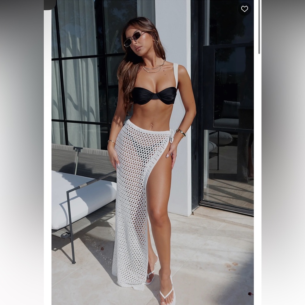 NWT White Fox crochet maxi skirt